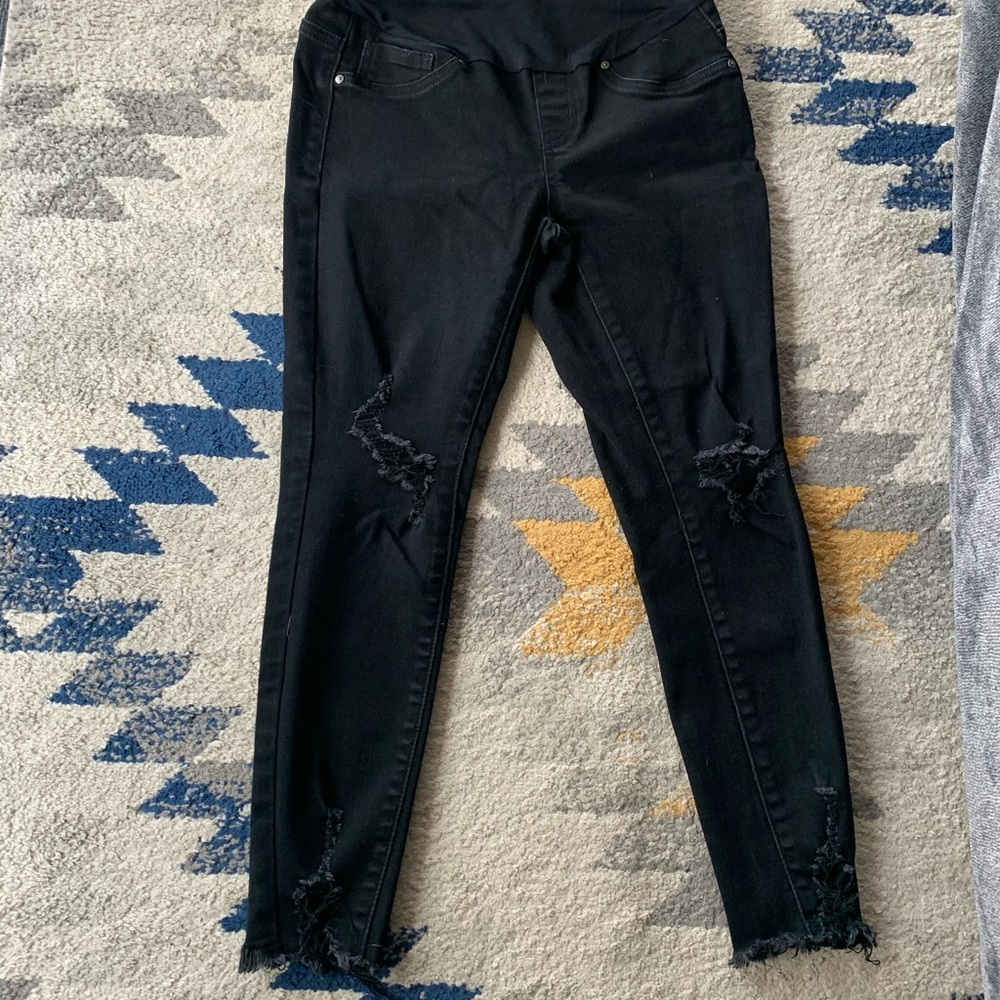 Black distressed Maternity Jeans